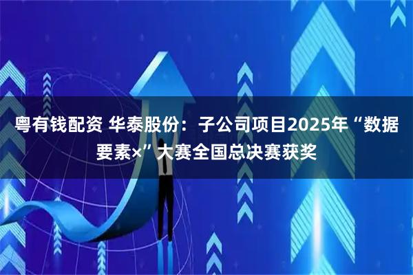 粤有钱配资 华泰股份:子公司项目2025年“数据要素×”大赛全国总决赛获奖