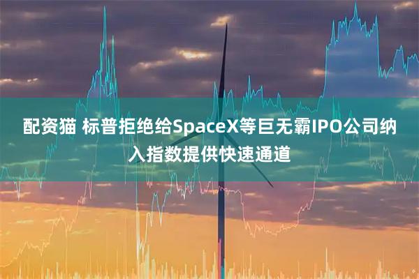 配资猫 标普拒绝给SpaceX等巨无霸IPO公司纳入指数提供快速通道